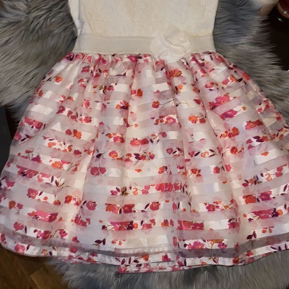 NWT Children’s Place white and pink dress. Size 7-8.